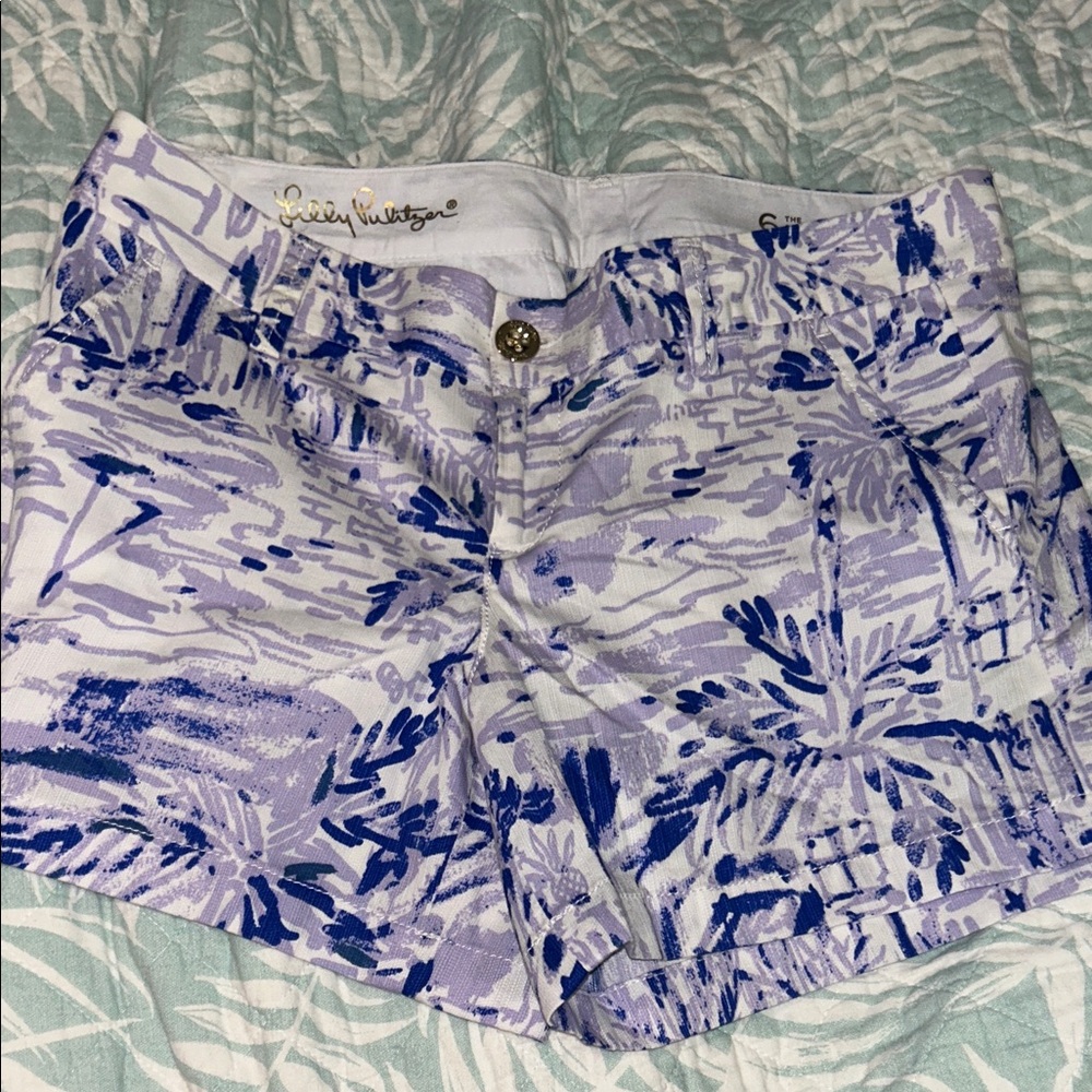Lilly Pulitzer Lavender and Blue Jean Shorts